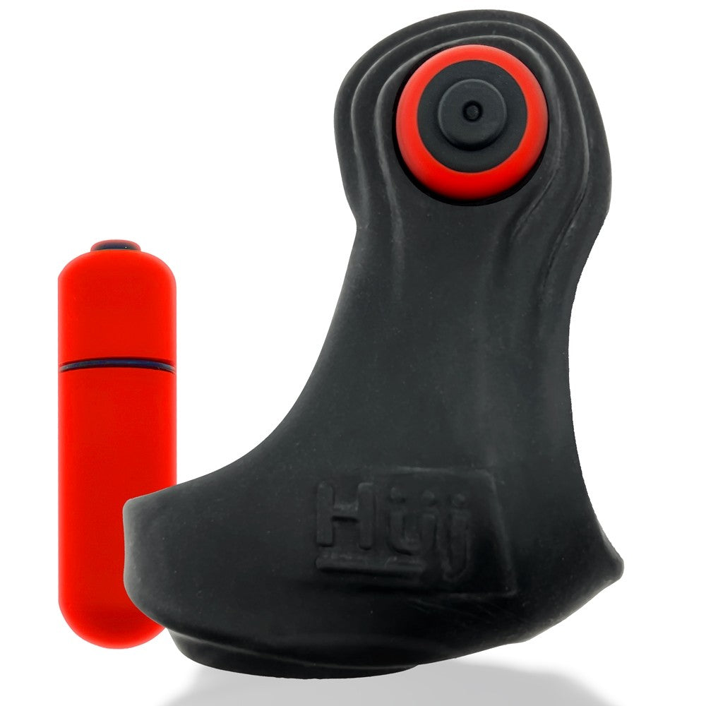 Hunkyjunk Revsling Cock & Ball Sling with Bullet Vibrator Tar Ice - Fantasies Boutique