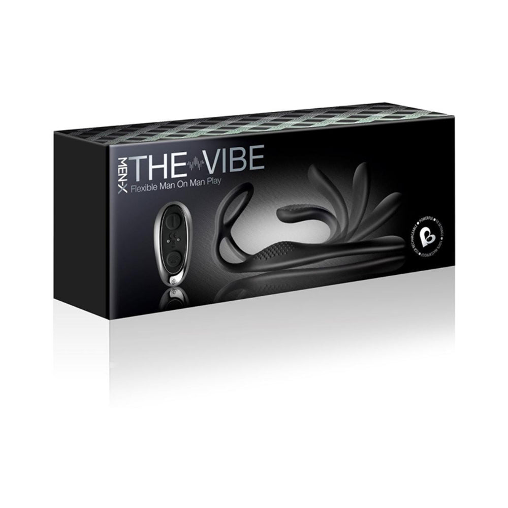 The-Vibe C-Ring and P-Spot Stimulator Black - Fantasies Boutique