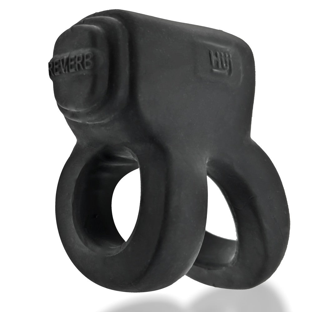 Hunkyjunk Revhammer Cock & Shaft Ring with Bullet Vibrator Tar Ice - Fantasies Boutique
