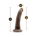 Blush Dr. Skin Plus Realistic 7 in. Triple Density Posable Dildo with Suction Cup Brown