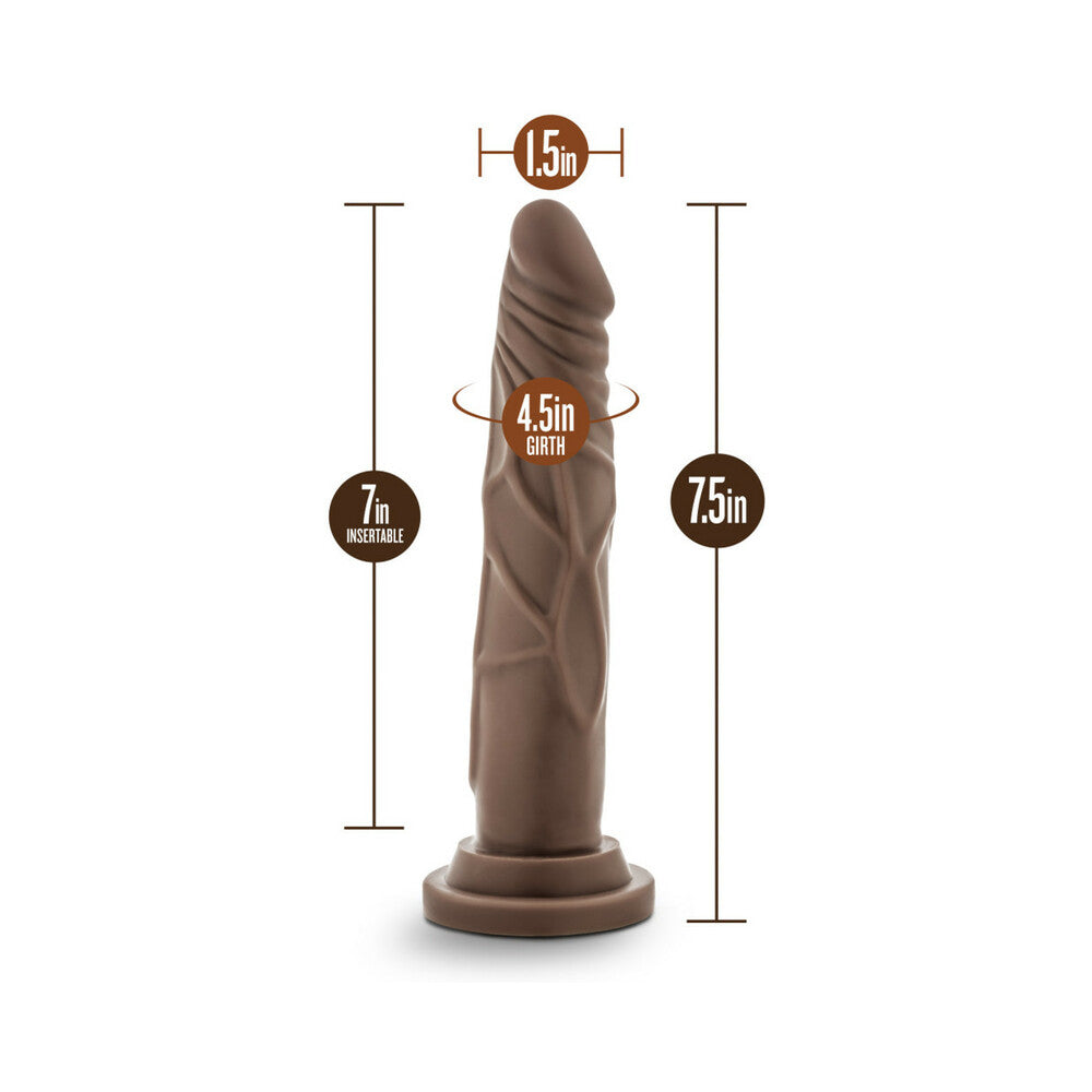 Dr. Skin Basic 7.5 Realistic 7.5 in. Dildo Brown - Fantasies Boutique