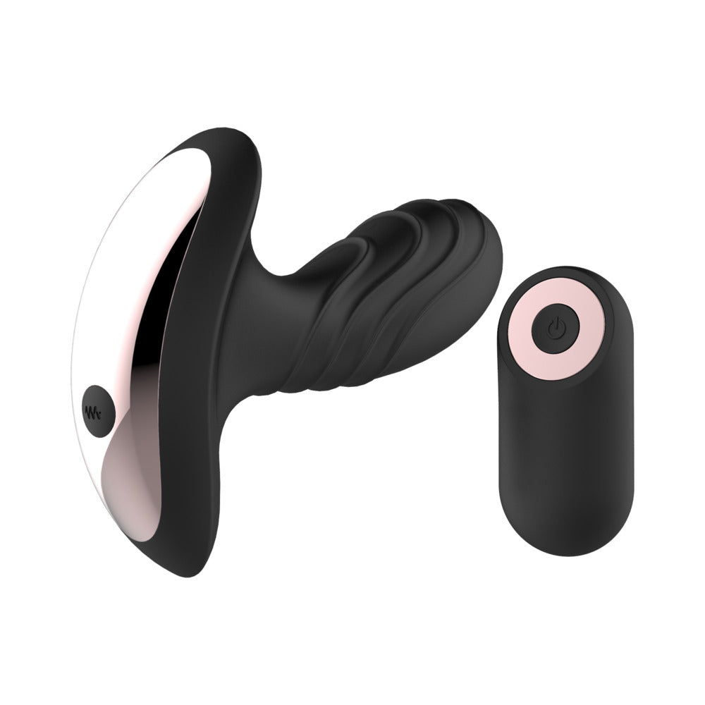 Gender Fluid Buzz Rechargeable Remote-Controlled Silicone Anal Vibrator Black