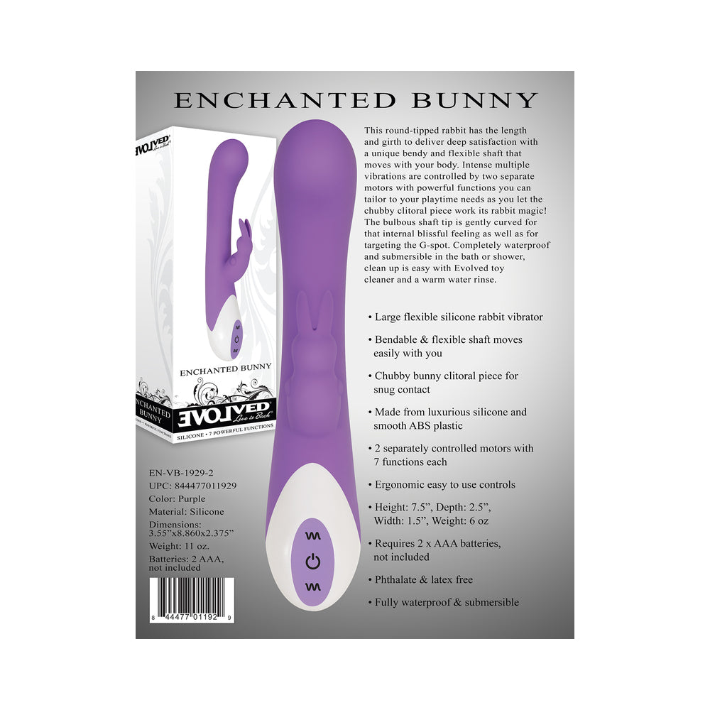 Evolved Enchanted Bunny Silicone Rabbit Vibrator Purple - Fantasies Boutique