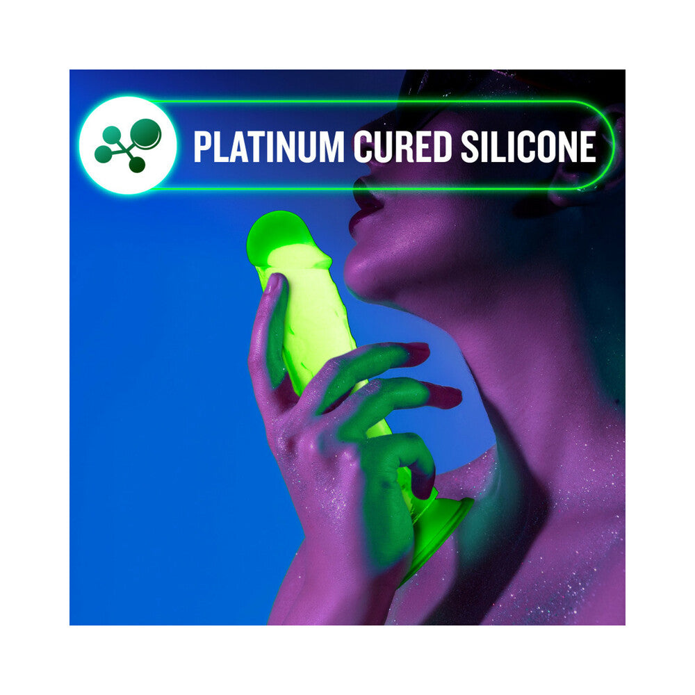 Blush Neo Elite Glow in the Dark Viper 7 in. Dual-Density Dildo Neon Green - Fantasies Boutique