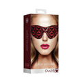 Ouch! Luxury Diamond-Patterned Eye Mask Blindfold Burgundy - Fantasies Boutique
