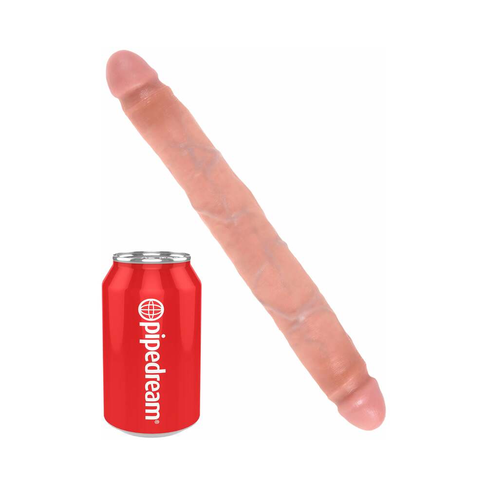 King Cock 12 in. Slim Double Dildo Realistic Beige - Fantasies Boutique