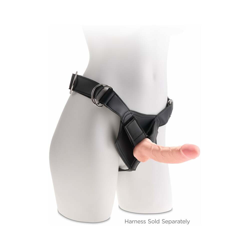 King Cock Plus 8 in. Triple Density Cock With Balls Realistic Suction Cup Dildo Beige - Fantasies Boutique