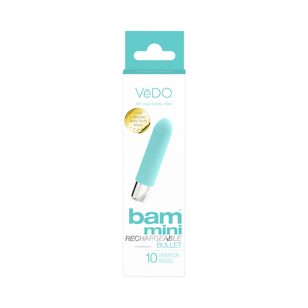 VeDO Bam Mini Rechargeable Bullet Vibe - Tease Me Turquoise