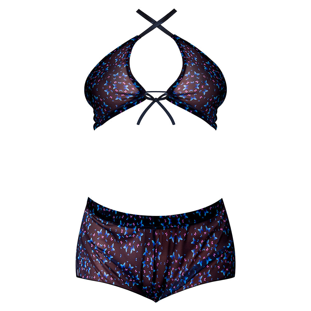 Magic Silk Hazy Dayz Halter Top & Hot Short Set Butterfly Queen Size