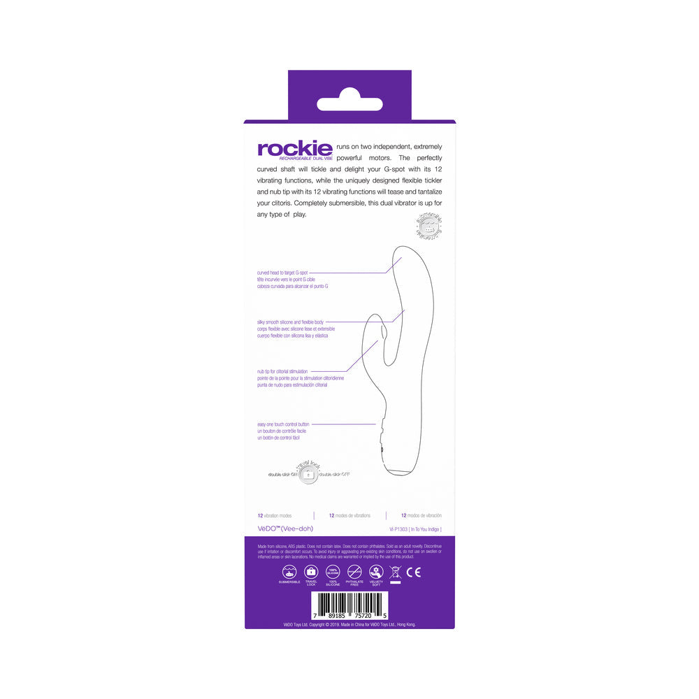 VeDO Rockie Rechargeable Dual Vibe - Into You Indigo - Fantasies Boutique