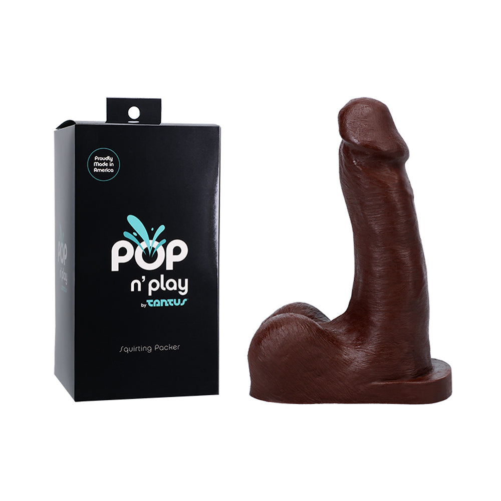 Tantus POP n' Play Squirting Packer Espresso - Fantasies Boutique