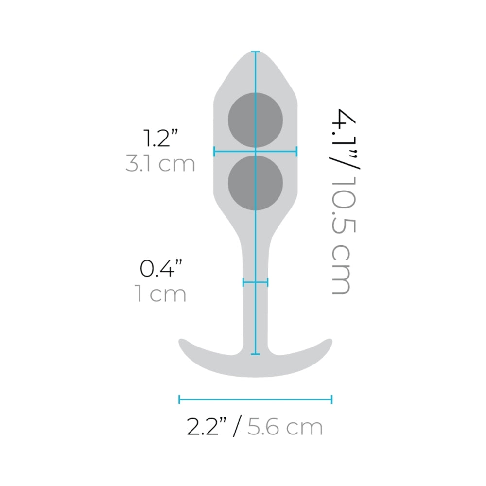 b-Vibe Snug Plug 2 Weighted Silicone Anal Plug Green - Fantasies Boutique
