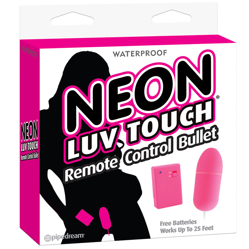 Pipedream Neon Luv Touch Remote Control Bullet Vibrator Pink - Fantasies Boutique