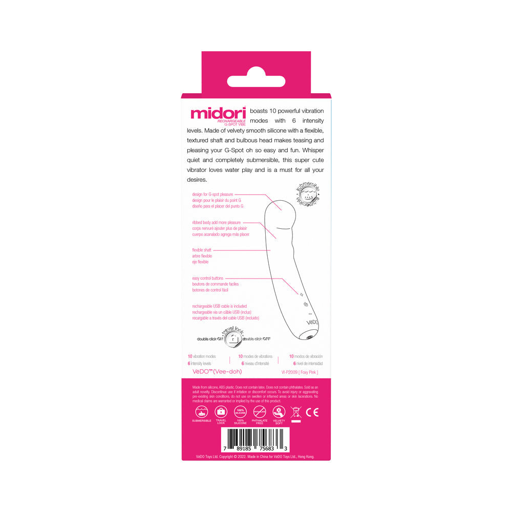 VeDO Midori Rechargeable G-Spot Vibe Pink - Fantasies Boutique
