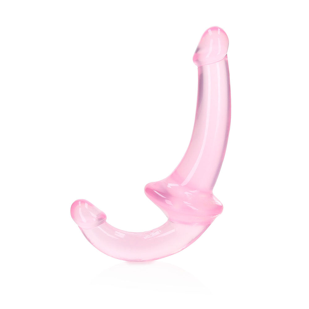 RealRock Crystal Clear 6 in. Strapless Strap-On Dildo Pink - Fantasies Boutique