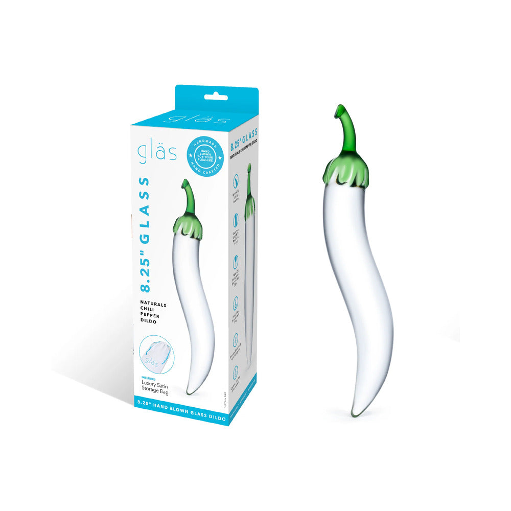 Glas 8.25 in. Glass Naturals Chili Pepper Dildo - Fantasies Boutique
