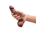 b-Vibe Slipskin Realistic Silicone Dildo 6 in. Girthy Brown