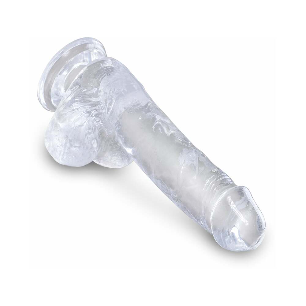 King Cock Clear 6 in. Cock With Balls Realistic Suction Cup Dildo - Fantasies Boutique