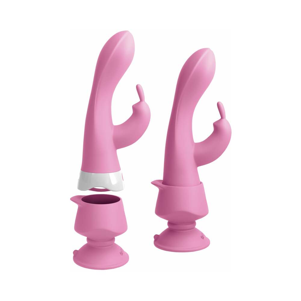 Pipedream 3Some Wall Banger Rabbit Vibrator With Suction Cup Pink - Fantasies Boutique