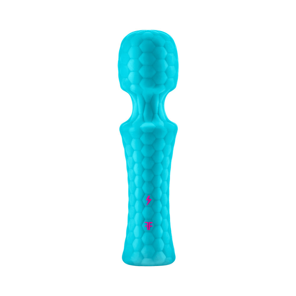 FemmeFunn Ultra Wand Mini Rechargeable Flexible Textured Silicone Vibrator Turquoise - Fantasies Boutique