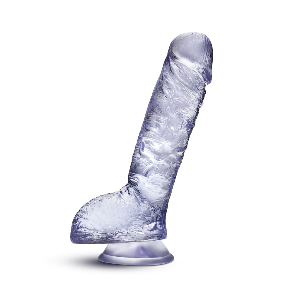 B Yours Plus Hearty n' Hefty 9 in. Dildo with Balls & Suction Cup Clear - Fantasies Boutique