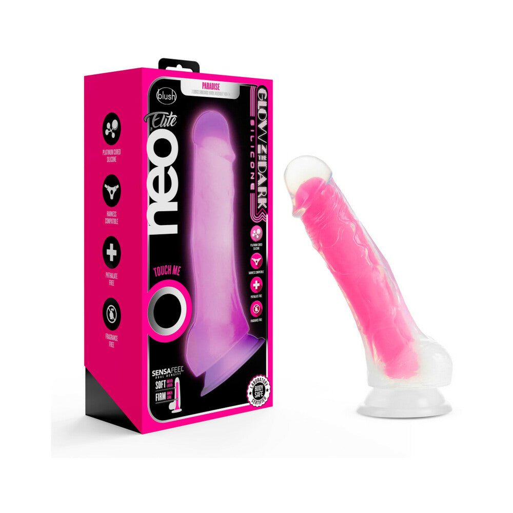 Blush Neo Elite Glow in the Dark Viper 7 in. Dual-Density Dildo Neon Pink - Fantasies Boutique