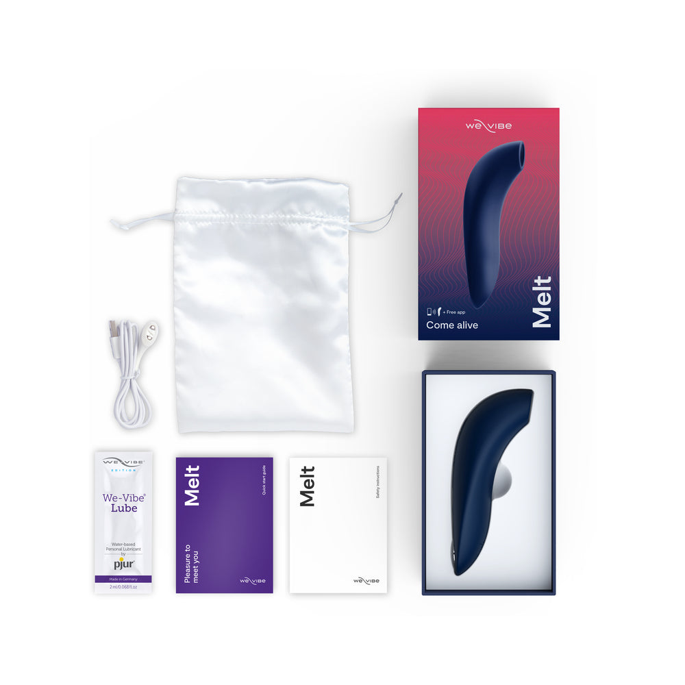 We-Vibe Melt Rechargeable Silicone Pleasure Air Clitoral Stimulator Midnight Blue - Fantasies Boutique
