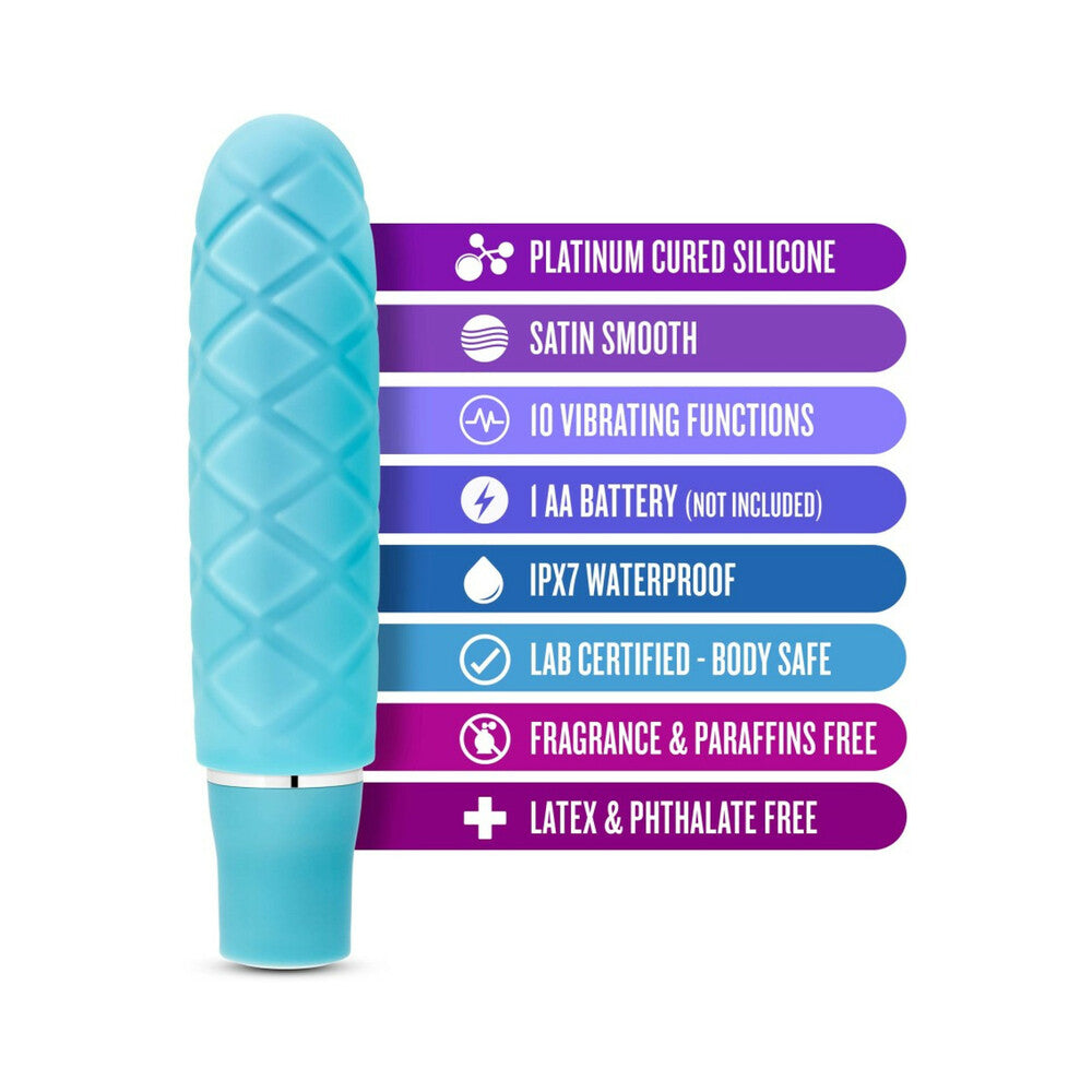 Blush Luxe Cozi Mini Silicone Slimline Vibrator Aqua - Fantasies Boutique
