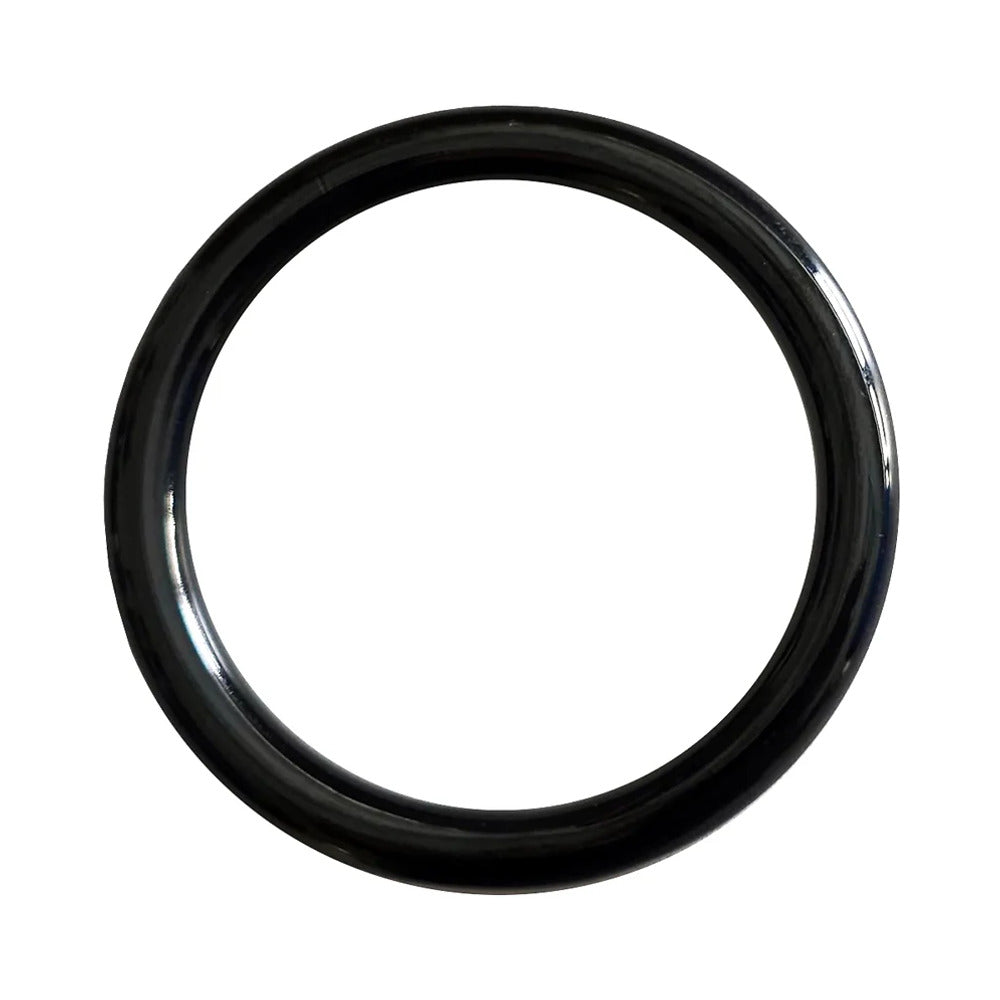 Rouge Stainless Steel Round Cock Ring 45mm Black - Fantasies Boutique
