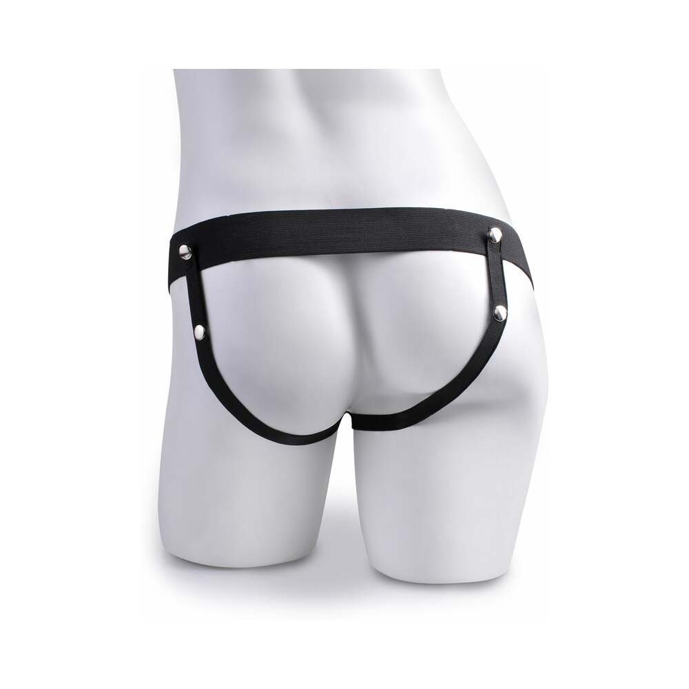Fetish Fantasy Series Vibrating 8 in. Hollow Strap-On With Balls Brown/Black - Fantasies Boutique