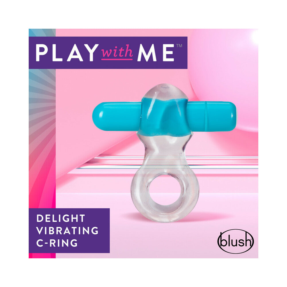 Blush Play with Me Delight Vibrating C-Ring Blue - Fantasies Boutique