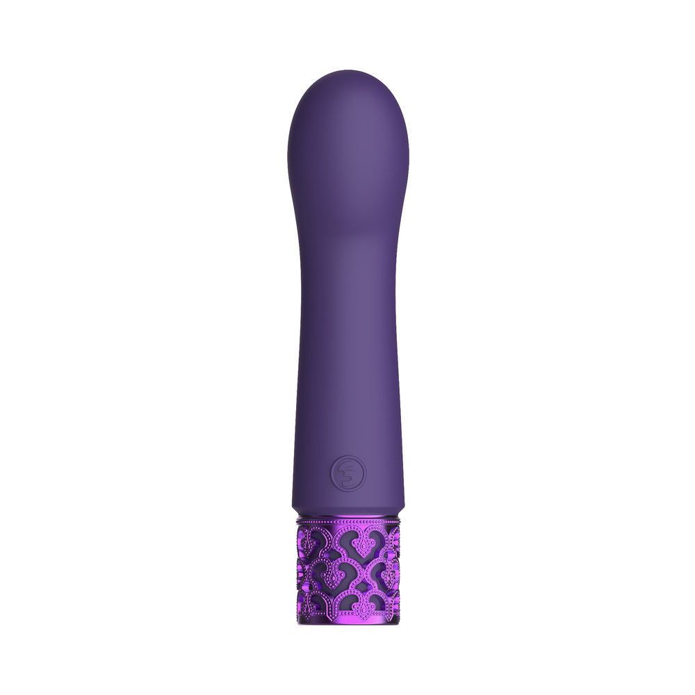 Royal Gems Bijou Rechargeable Curved Silicone Bullet Vibrator Purple