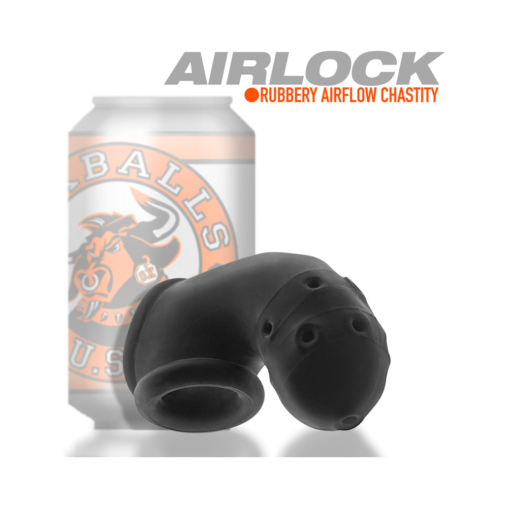 OxBalls Airlock Air-Lite Vented Chastity Black Ice - Fantasies Boutique