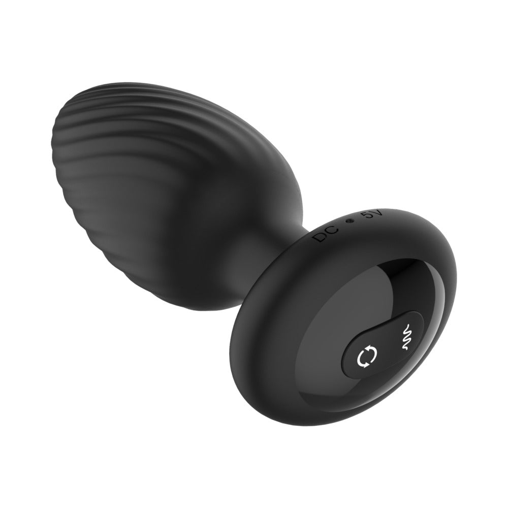 Nexus Tornado Medium Rotating and Vibrating Butt Plug with Remote Control Black - Fantasies Boutique