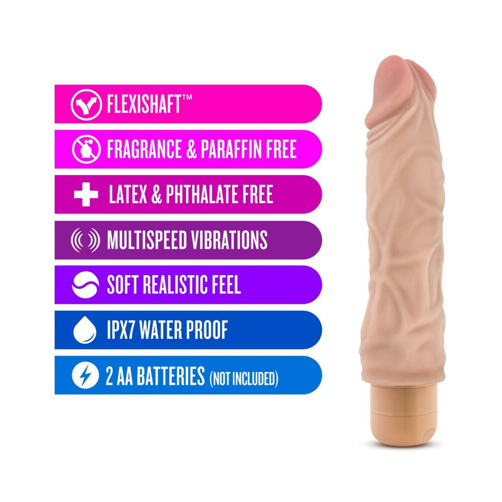 Dr. Skin Vibe 10 Realistic 8.5 in. Vibrating Dildo Beige - Fantasies Boutique