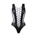 Shots Le Desir Contrast Fence Net Teddy Black O/S - Fantasies Boutique