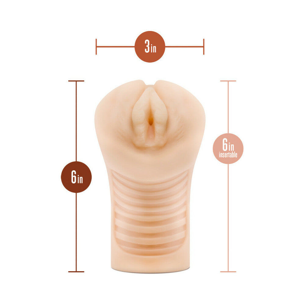 M Elite Soft + Wet Annabella Vagina Stroker with Bullet Vibrator Beige - Fantasies Boutique