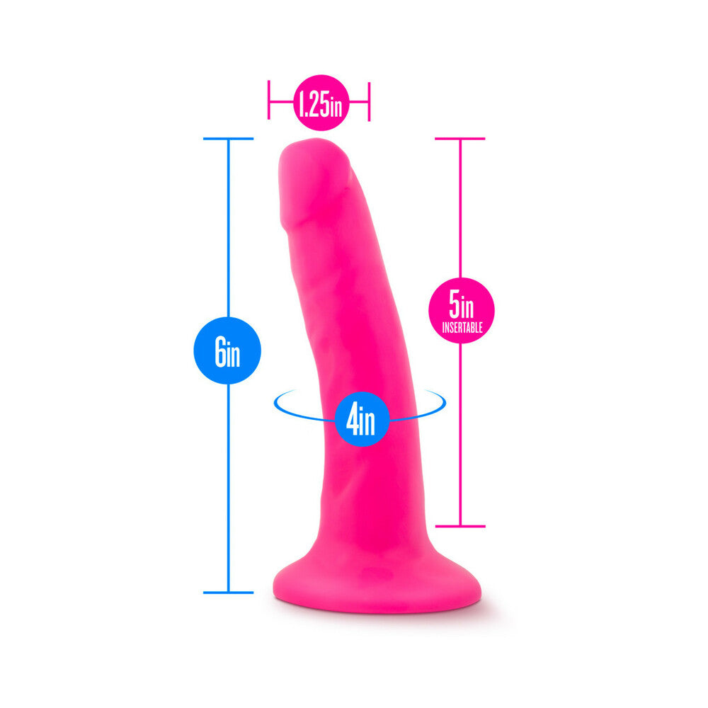 Neo 6 in. Dual Density Dildo Neon Pink - Fantasies Boutique