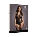 Le Desir Lace Suspender Bodystocking Black Queen Size - Fantasies Boutique