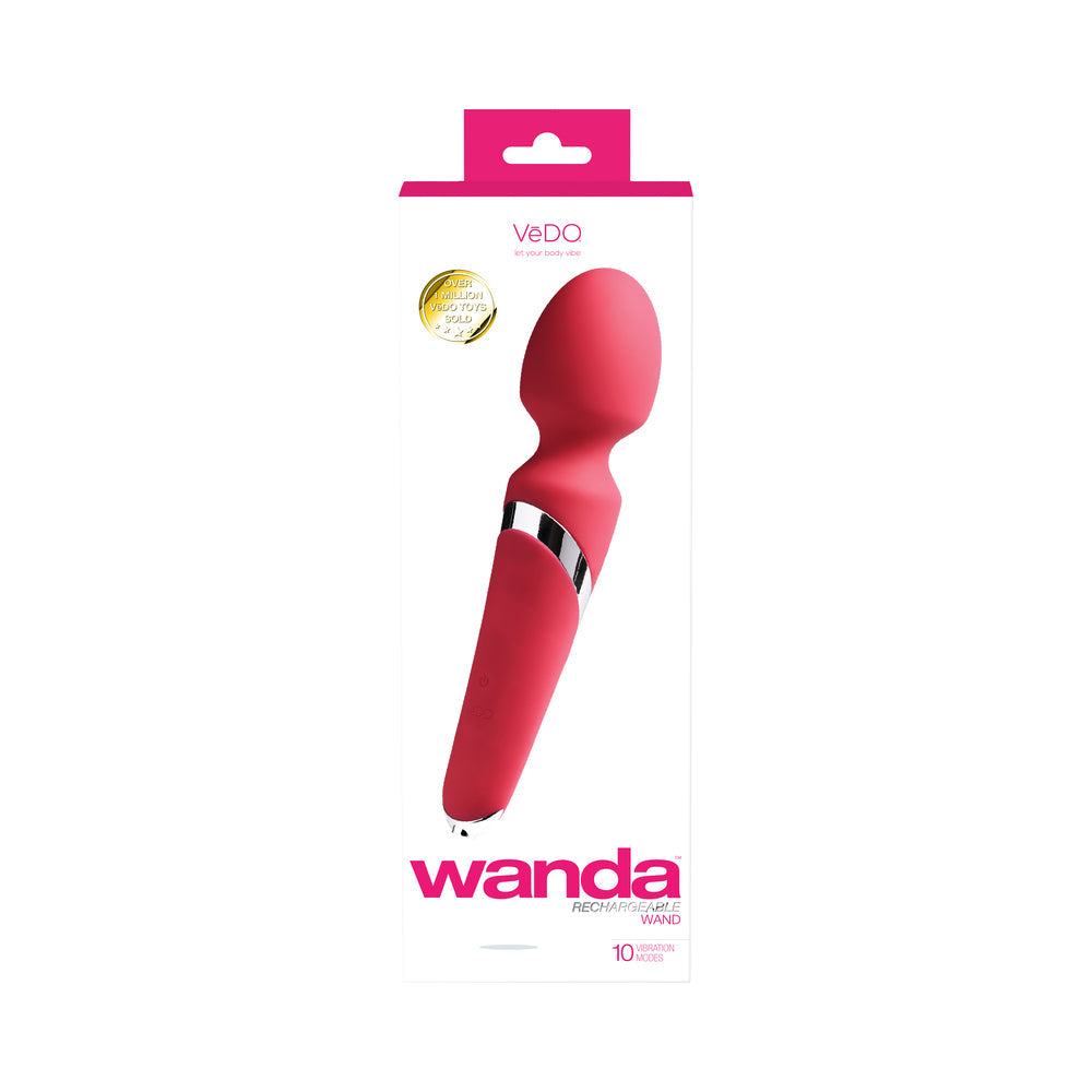 VeDO Wanda Rechargeable Wand Vibe - Foxy Pink - Fantasies Boutique