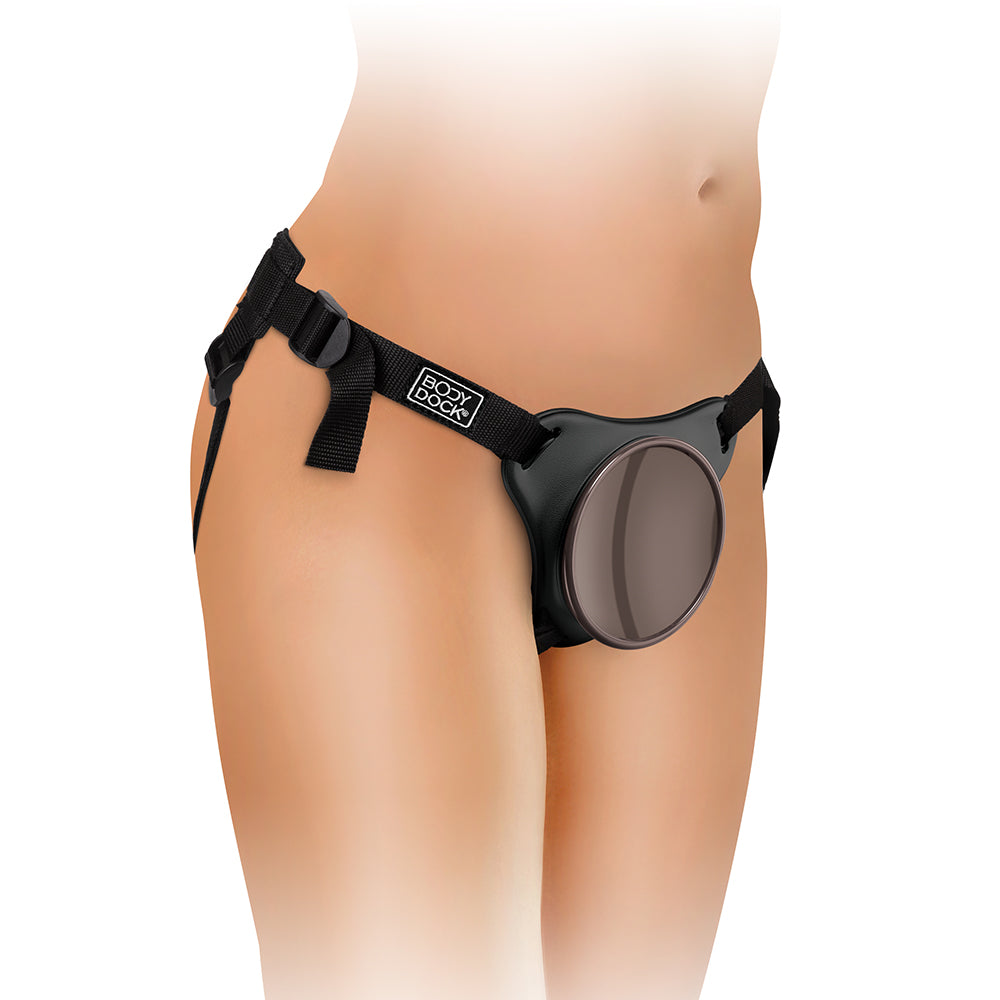 King Cock Elite Comfy Silicone Body Dock Kit With Dildo Tan/Black - Fantasies Boutique