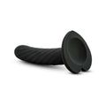 Temptasia Twist 5.5 in. Curved Dildo with Heart-Shaped Suction Cup Medium Black