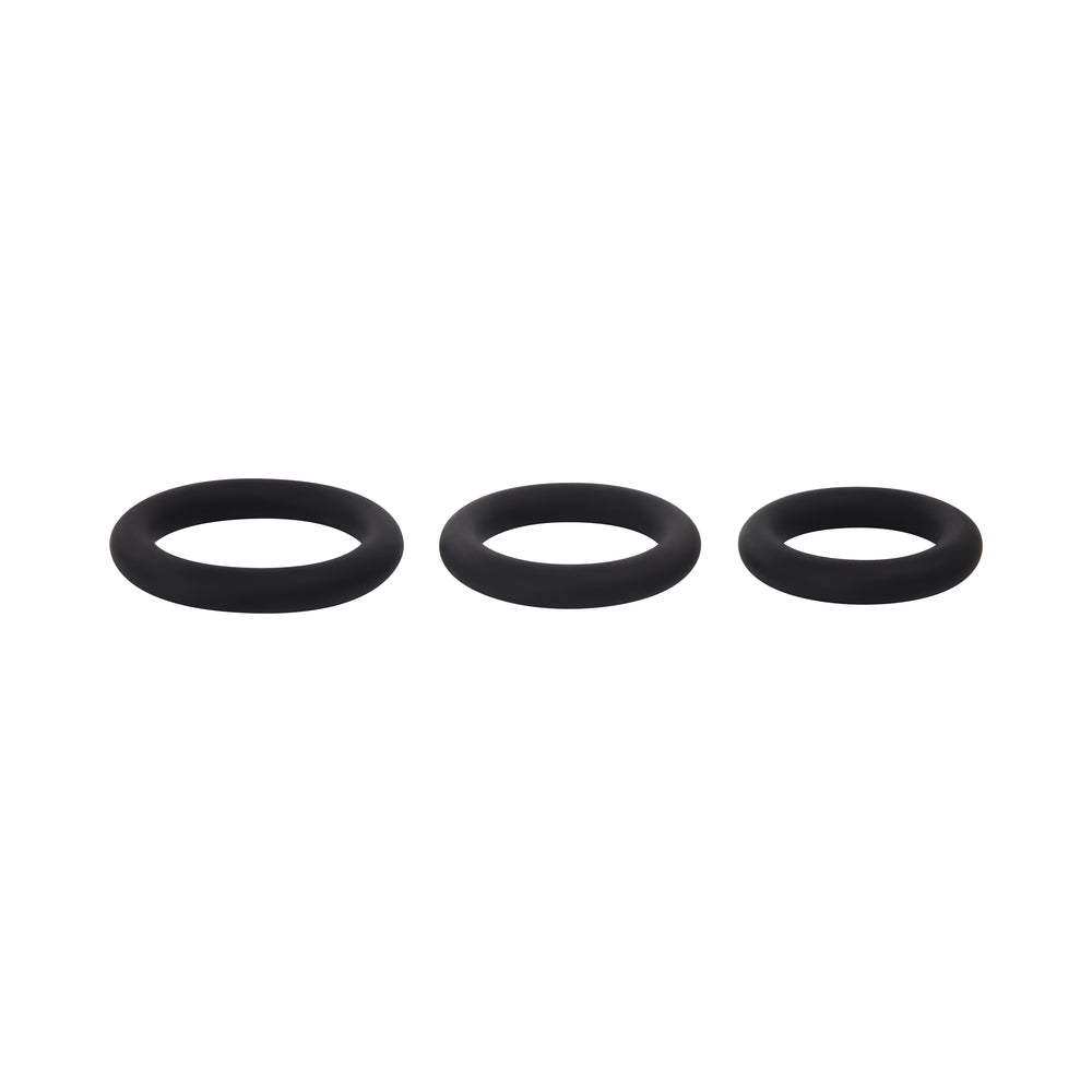 Selopa 3 Ring Circus Cock Ring Set Silicone Black - Fantasies Boutique