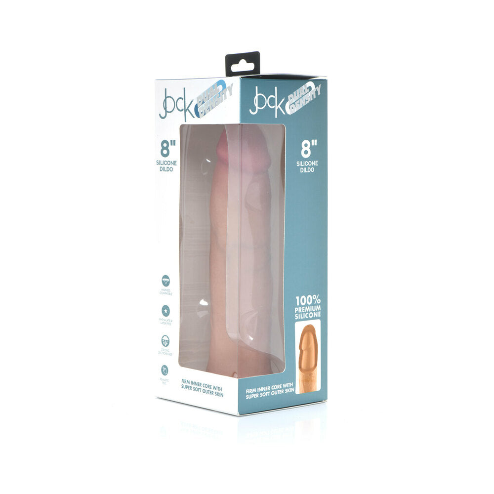 Curve Toys Jock Dual Density 8 in. Silicone Dildo with Suction Cup Light - Fantasies Boutique