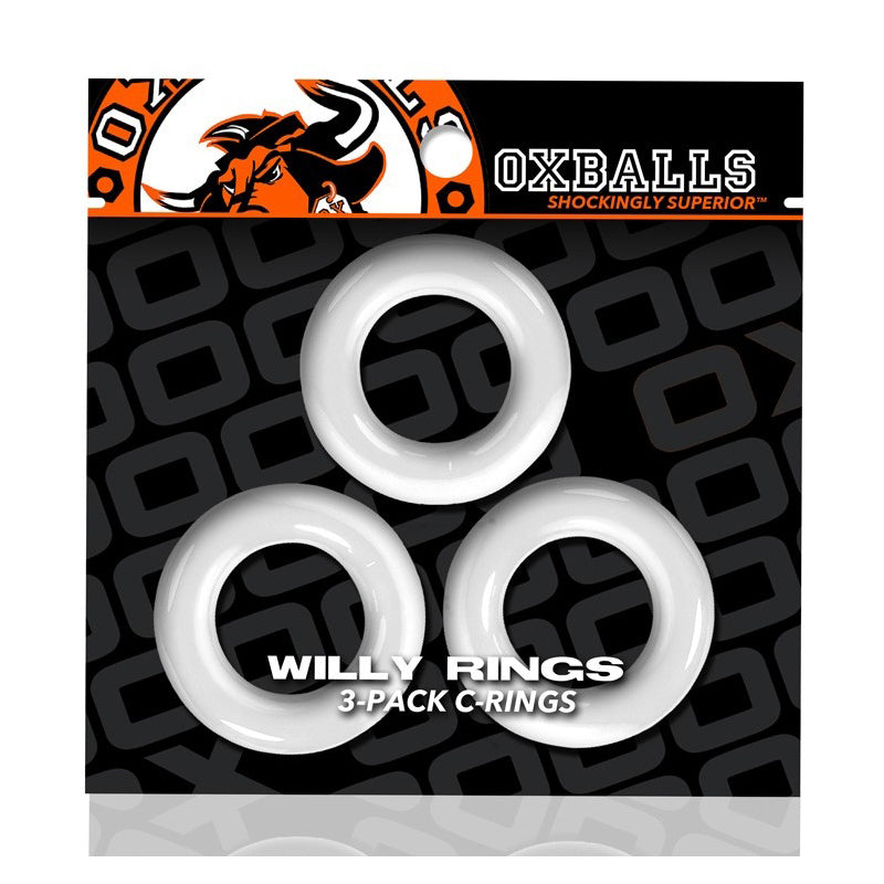 Oxballs Willy Rings 3-Pack Cockrings O/S White - Fantasies Boutique