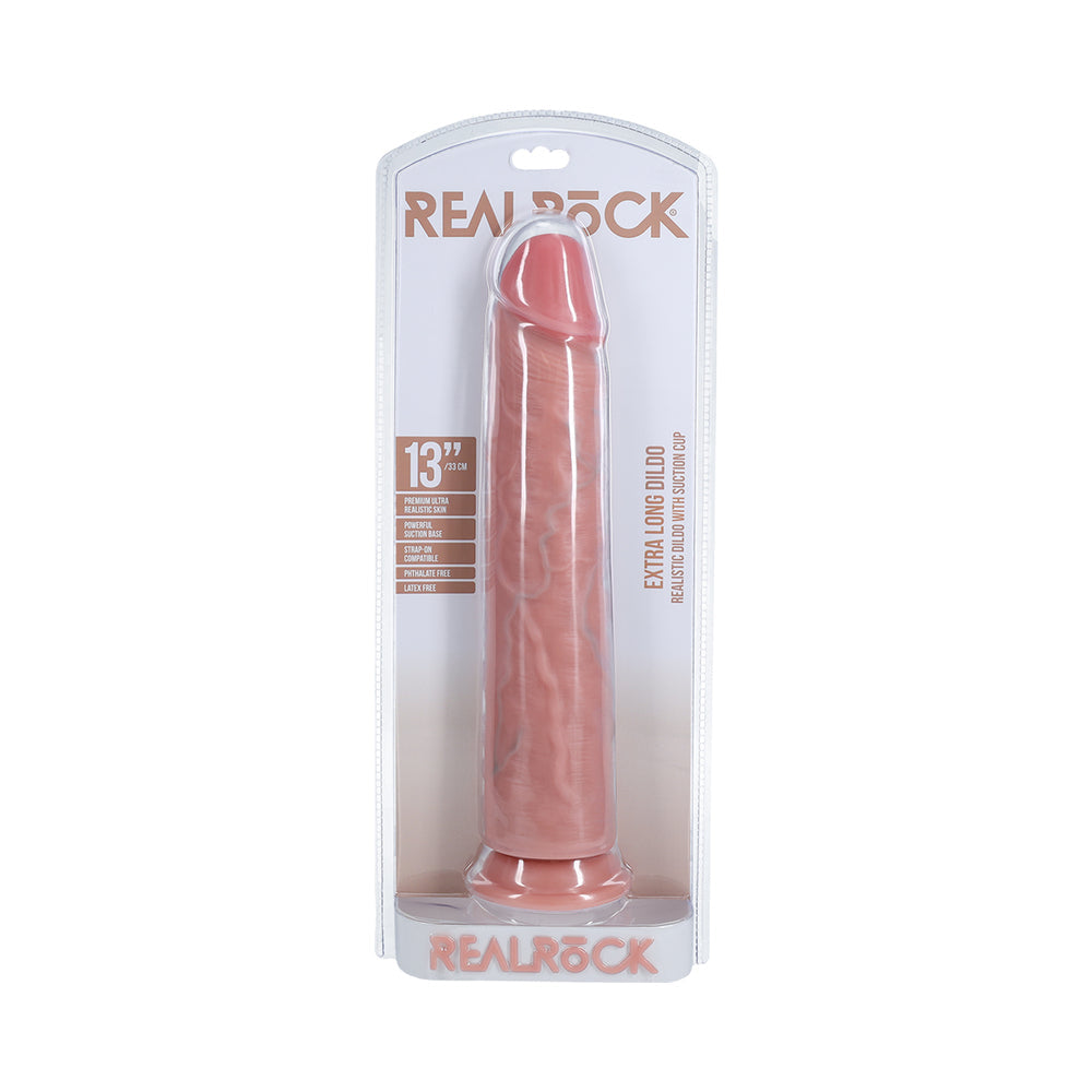 RealRock Extra Long 13 in. Dildo Beige - Fantasies Boutique