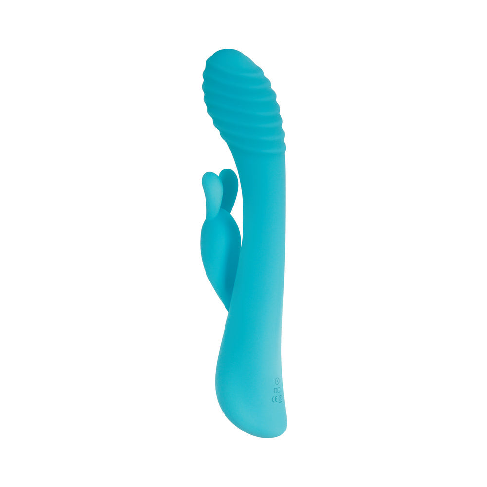 Evolved Aqua Bunny Rechargeable Silicone Rabbit Vibrator Teal - Fantasies Boutique