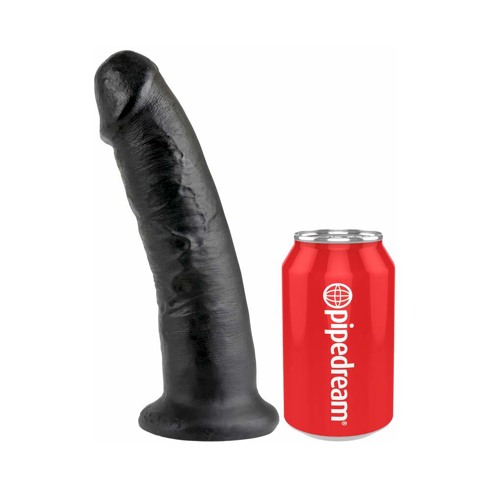 King Cock 9 in. Cock Realistic Dildo With Suction Cup Black - Fantasies Boutique
