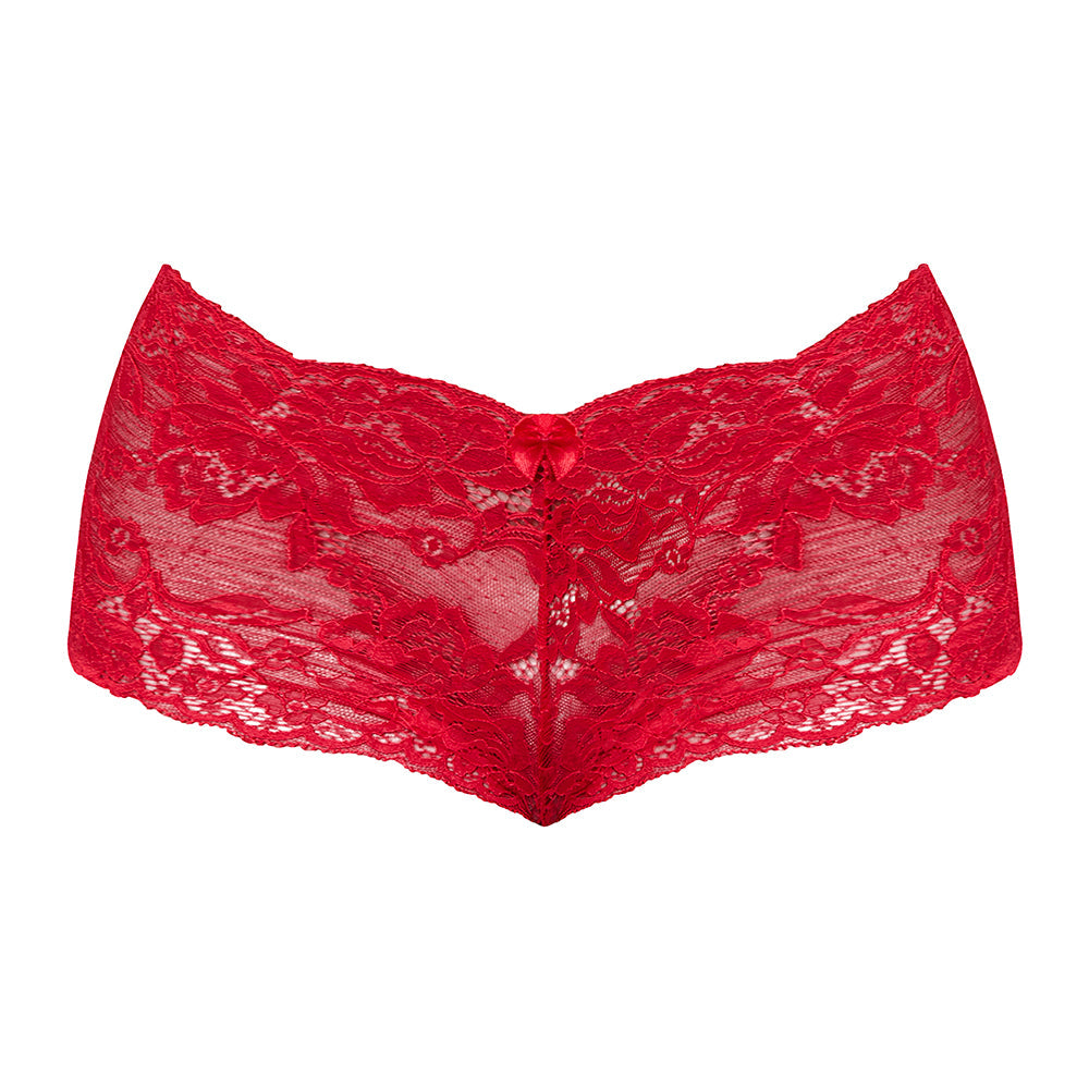 Magic Silk Sugar High Lace Boy Short Red L/XL