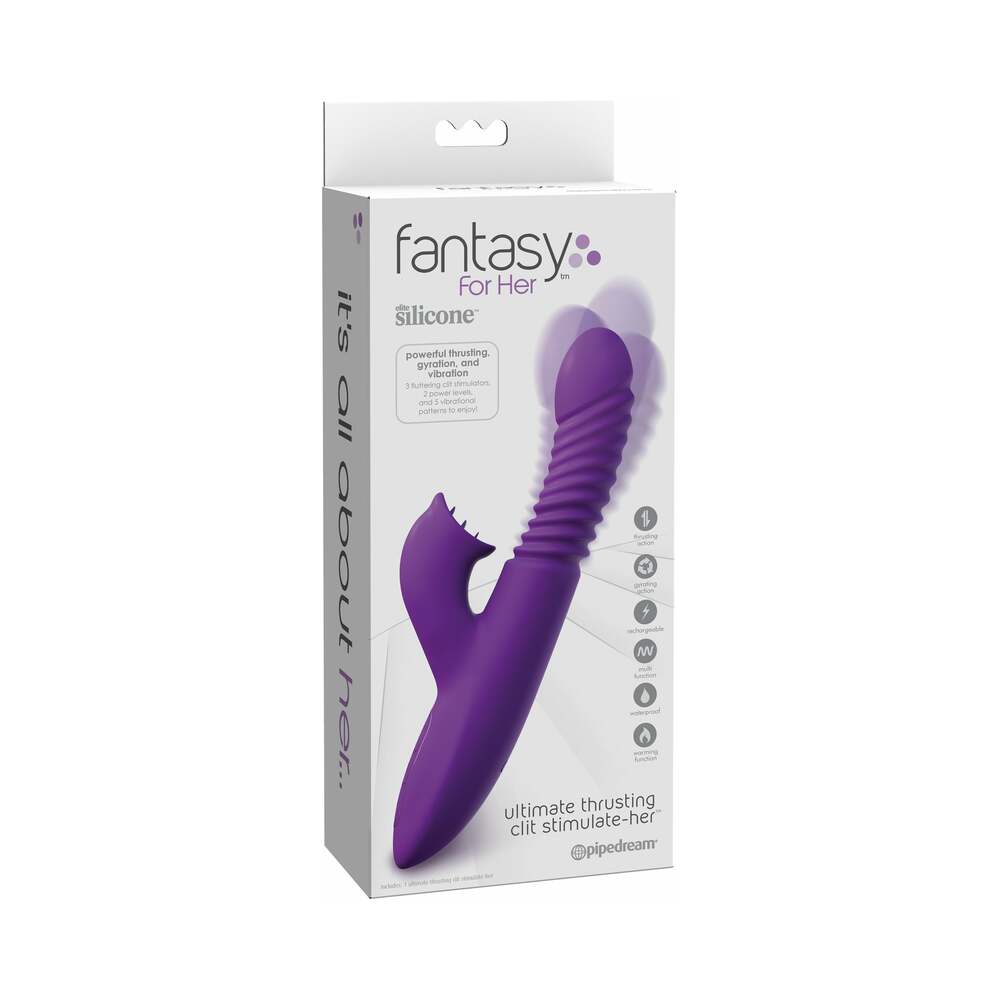 Fantasy For Her Rechargeable Silicone Ultimate Thrusting Clit Stimulate-Her Purple - Fantasies Boutique